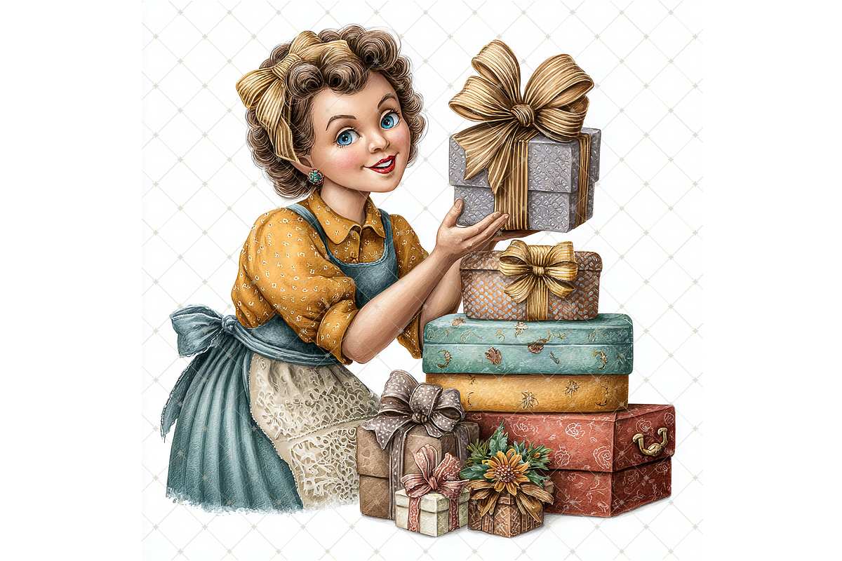 Woman With a Gift Clipart JPG, a Person Illustration by Memories By Lea (Photo 17 of 20)