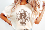 Cowgirl Rock On PNG, Western Woman, an Illustration by SharpMarketplace (Thumbnail 2 of 9)