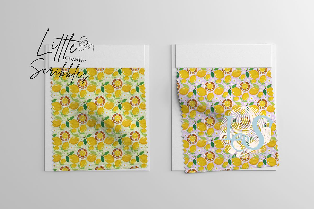Summer Lemon and Ice Tea Pattern, a Pattern Graphic by Little Creative Scribbles (Photo 5 of 6)