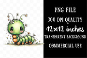 Whimsical Spring Caterpillar Clipart, an Illustration by Designking (Thumbnail 5 of 5)