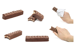 Chocolate bars isolated, a Photo by saiko3p