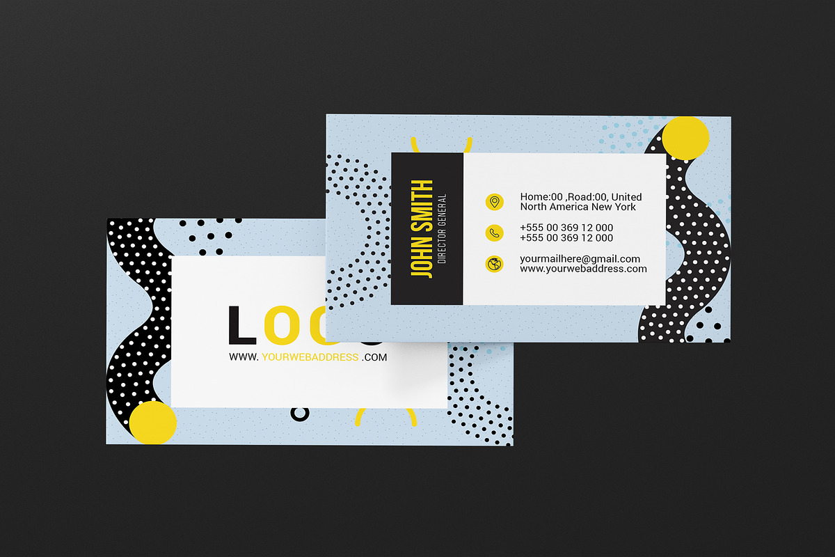 Memphis Business Card, a Business Card Template by ZAAS (Photo 2 of 6)