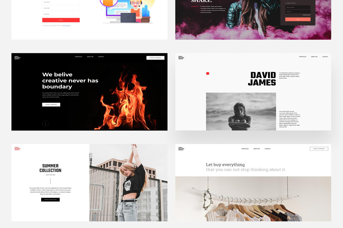 40 Hero Headers for your website, an UI Kit Template by Lumina_ui_ux202 (Photo 5 of 6)