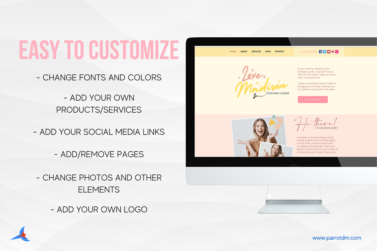 Social Media Coach Template - Wix, a Shopify Template by Parrot Designs (Photo 4 of 4)