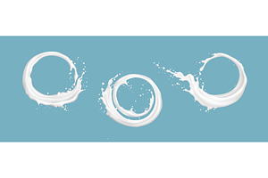 Milk circular splash and scattered, an Illustration by art PVP - market