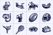 Vintage Sports Illustration Set, a Sport Illustration by Prosymbols (Thumbnail 6 of 8)