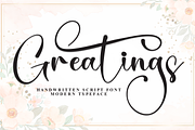 Greatings | Script Font, a Handwritten Font by Scratchones (Thumbnail 1 of 9)