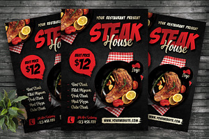 Steak House Flyer Template, a Flyer Template by Boostock