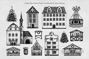 Christmas Market Architecture Set, a Seasonal Illustration by Yevheniia (Thumbnail 2 of 10)