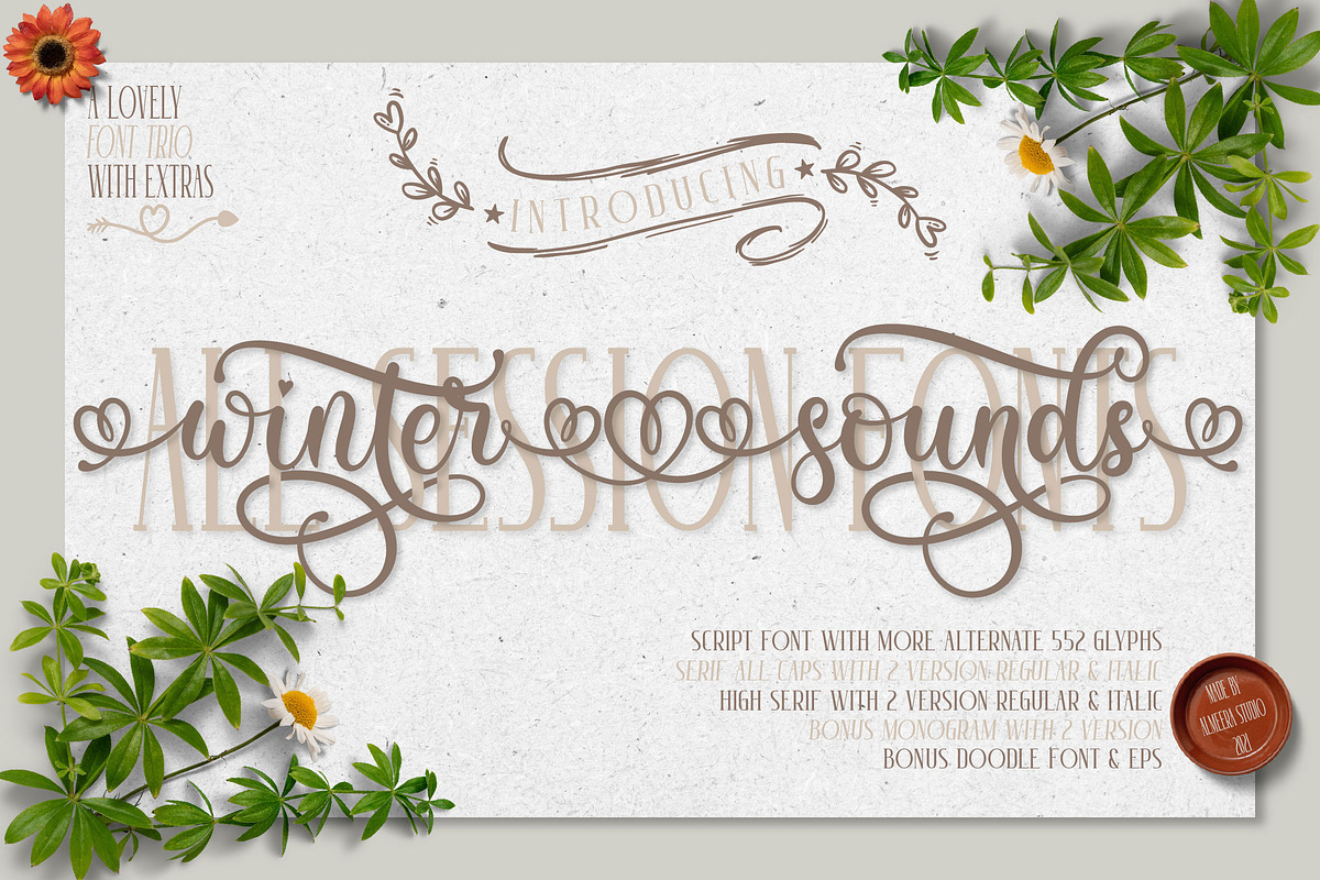 Winter Sounds | All Season Fonts, a Script Font by Almeera Std (Photo 1 of 15)