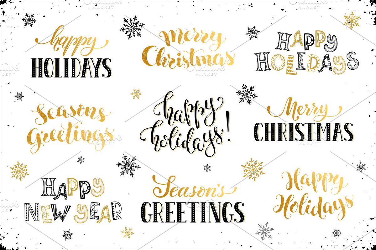 Christmas and New Year phrases set, an Object Graphic by Olly Molly (Photo 2 of 5)