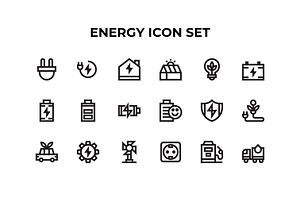 Energy Icons Set, an Outline Icon by Mightyfire