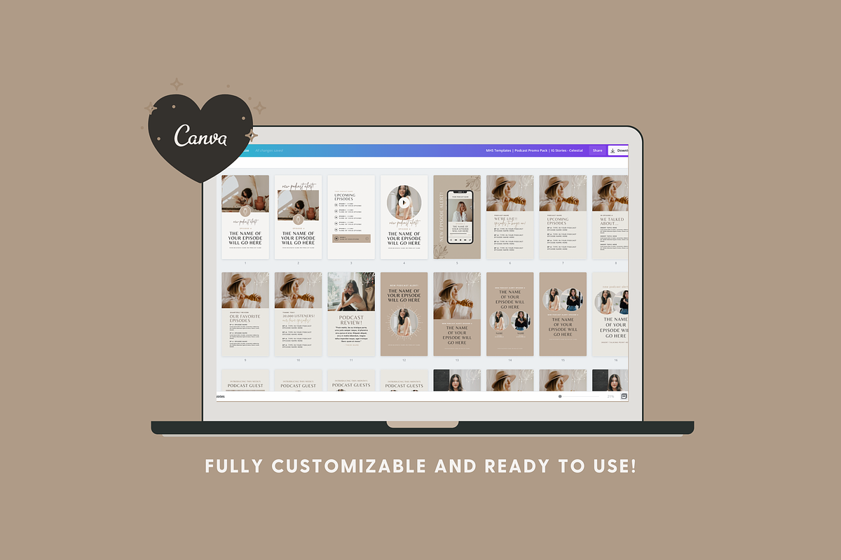 Podcast Instagram Canva Templates, a Social Media Template by molly ho studio (Photo 5 of 6)