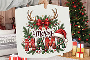Merry Mama Christmas Sublimation Png, a Seasonal Illustration by DreamPrint404 (Thumbnail 2 of 6)