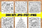 Steampunk Christmas Coloring Book, a Seasonal Illustration by Ink Gallery (Thumbnail 4 of 5)