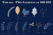 Blue & Gold Christmas Clipart, an Animal Illustration by The Audacious Brush (Thumbnail 3 of 16)