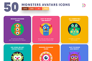50 Monsters Avatars Icons, an Outline Icon by Dighital (Thumbnail 6 of 10)