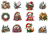 Watercolor Christmas Cabin Clipart, an Illustration by Designworld (Thumbnail 3 of 5)