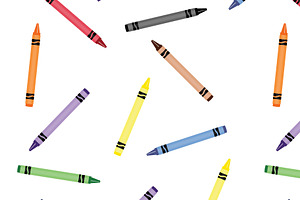 Colorful crayons seamless pattern, a Pattern Graphic by Viktorijareut
