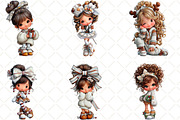 Whimsical Christmas Dolls Clipart, an Illustration by Black Bird Studio (Thumbnail 2 of 6)