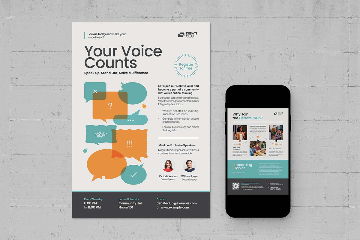 Debate Club Flyer Template, a Flyer Template by BrandPacks (Photo 3 of 5)