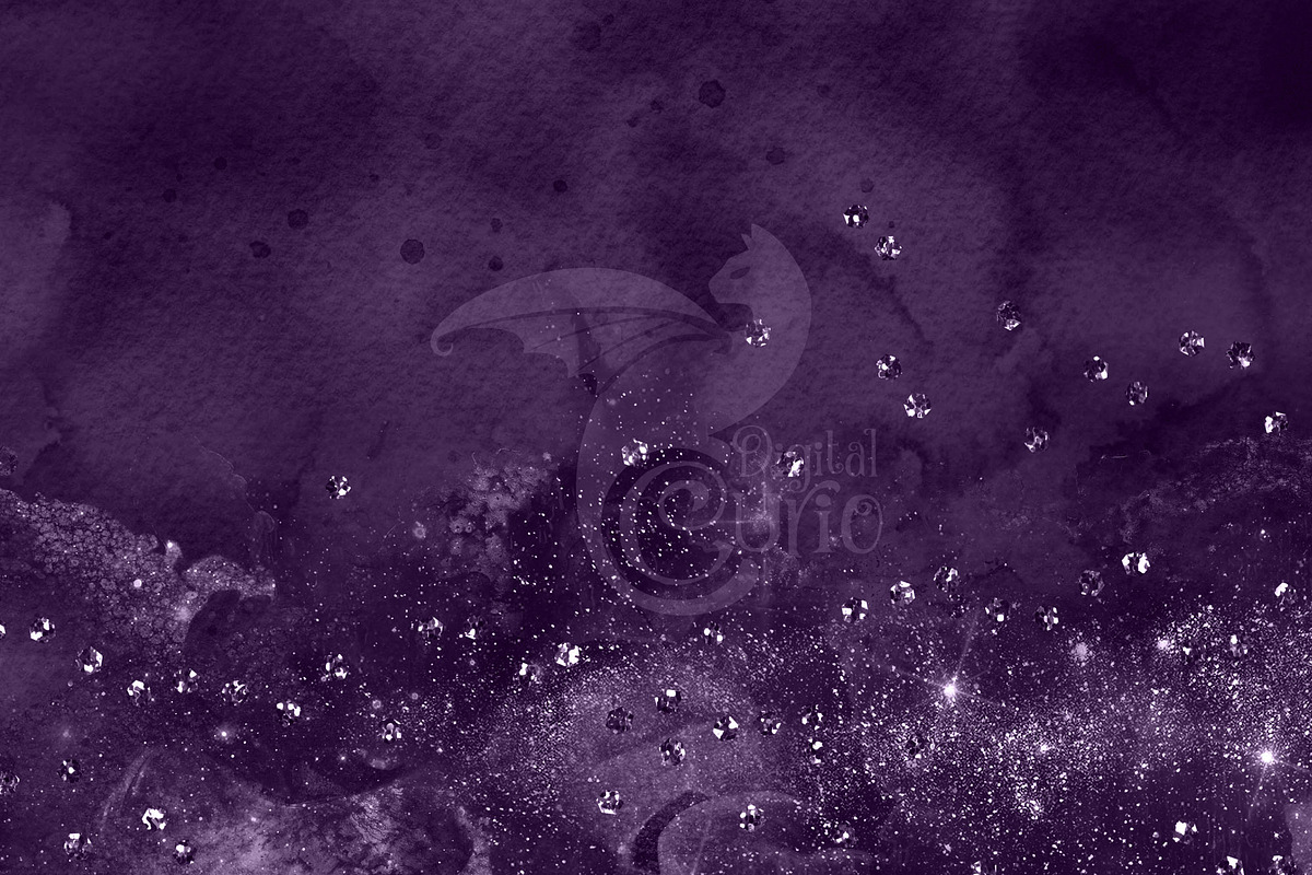 Purple Watercolor Galaxy Glitter, a Texture Graphic by Digital Curio (Photo 3 of 5)