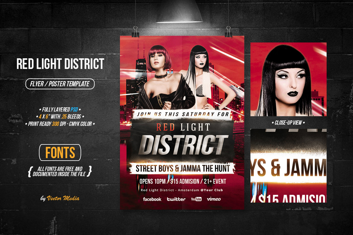 Red Light District - Flyer / Poster, a Flyer Template by VectorMedia