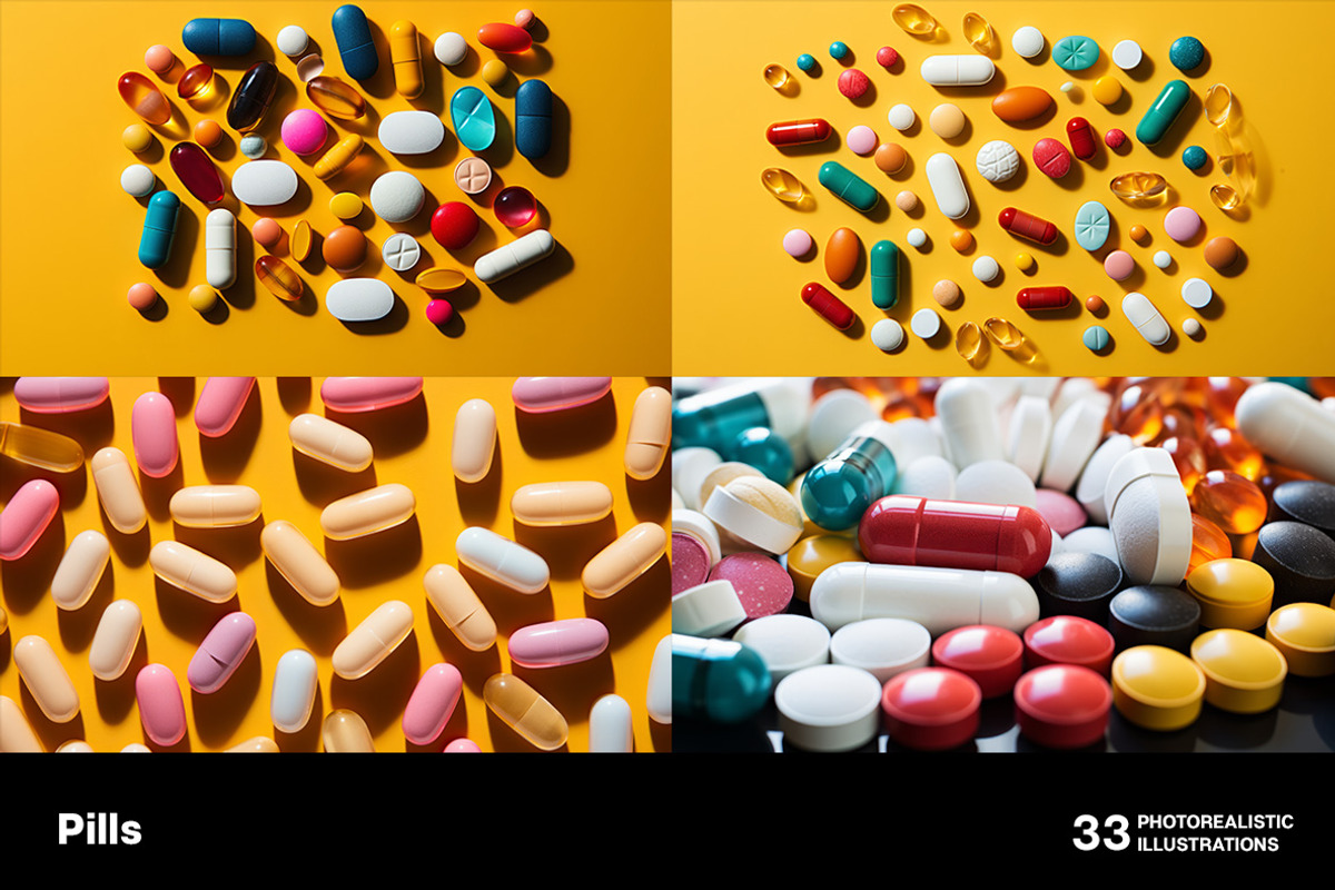 Pills. 33 images, a Healthcare Illustration by Handmadefont (Photo 4 of 10)