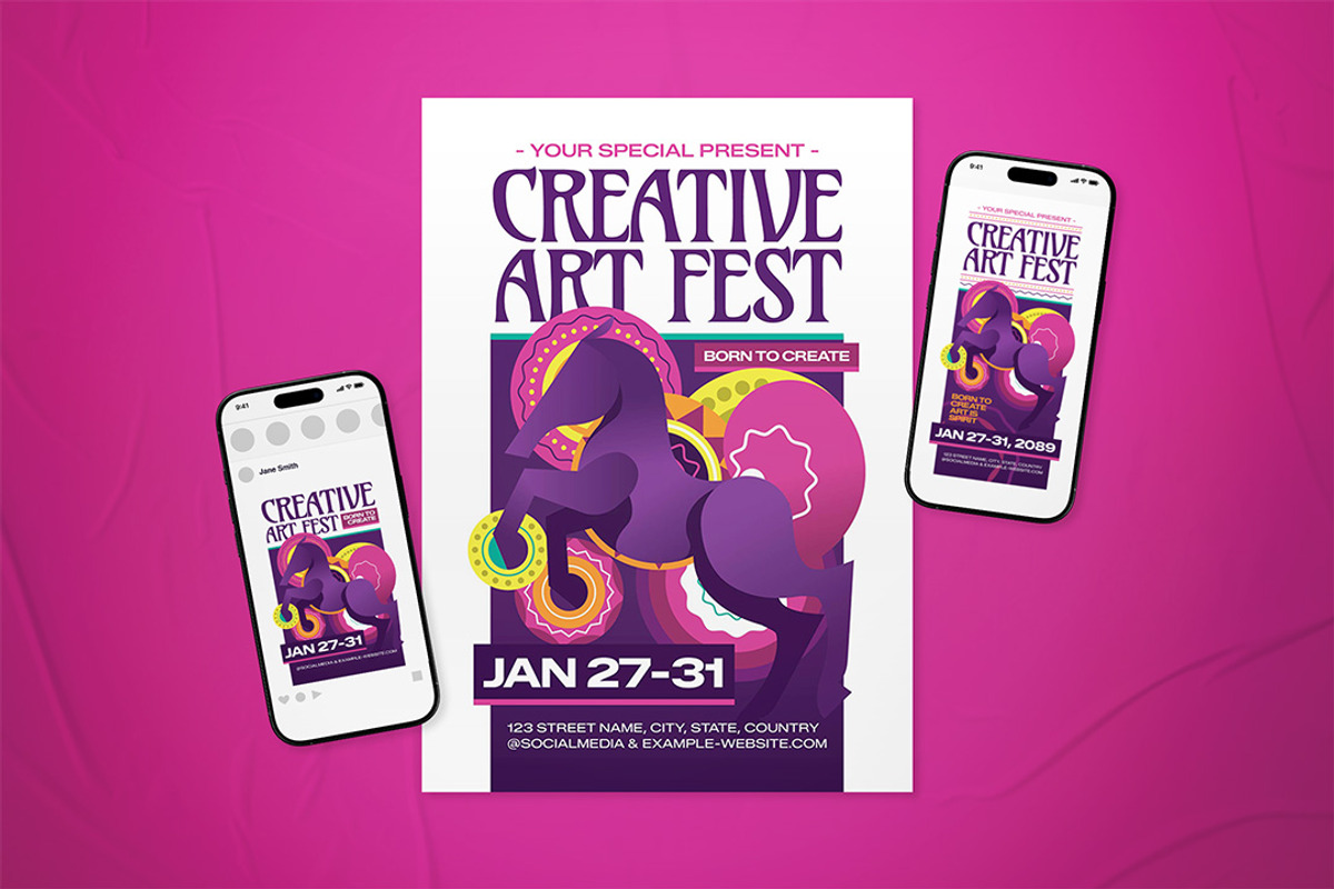 Art Festival Event Flyer Set, a Flyer Template by The Good Store (Photo 1 of 2)
