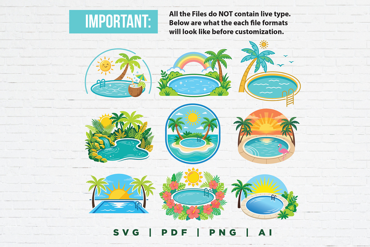 Pool Cleaning Logo Bundle, a Branding & Logo Template by Guavanaboy (Photo 2 of 3)