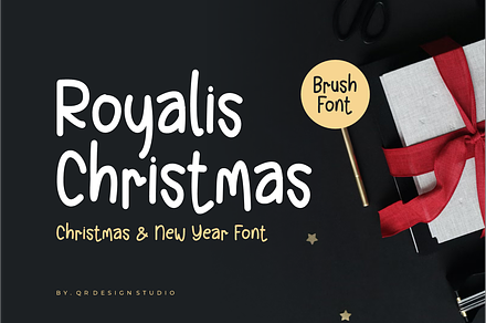 Royalis Christmas Font, a Handwritten Font by QR Design Studio