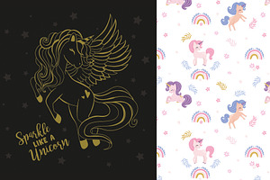 Unicorn pattern.T shirt graphic