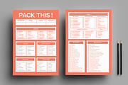 Travel Packing Checklist Template, a Stationery Template by MightyDesign (Thumbnail 1 of 8)