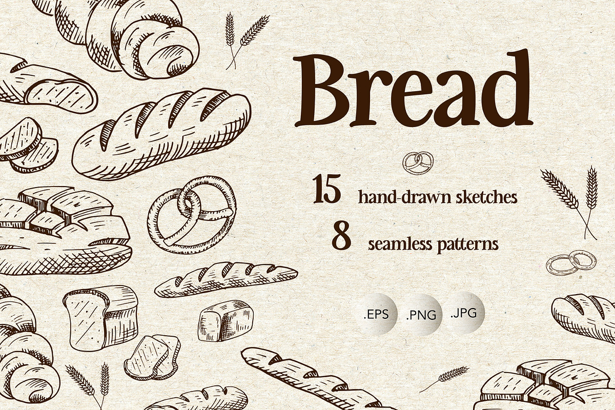 Bread. Sketches and patterns, an Object Graphic by Canatic (Photo 1 of 8)