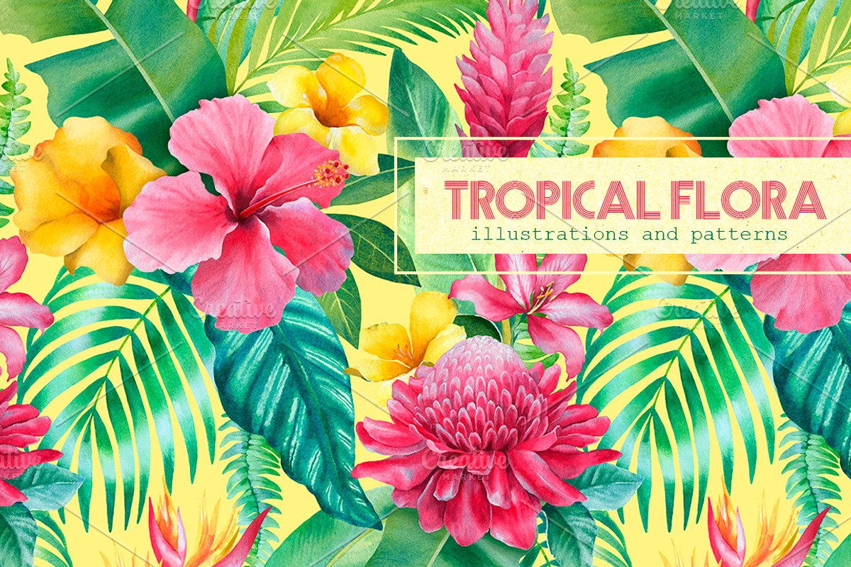 Tropical flora, a Texture Illustration by Sundra (Photo 1 of 15)