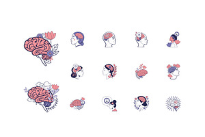 Mental Health Illustration Set, a Templates & Theme by studiogstock