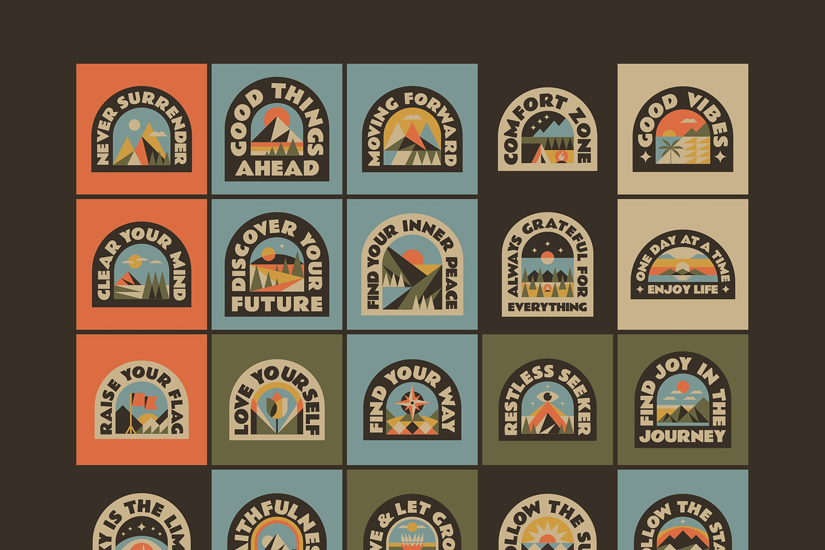 Inspiring Adventure Badges, an Illustration by Firowerk (Photo 7 of 7)