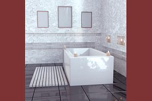 Modern bathroom with ceramic bath featuring bathroom, interior, and modern