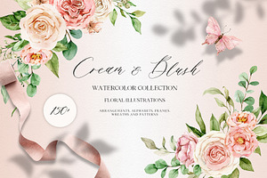 Cream & Blush - Watercolor Set