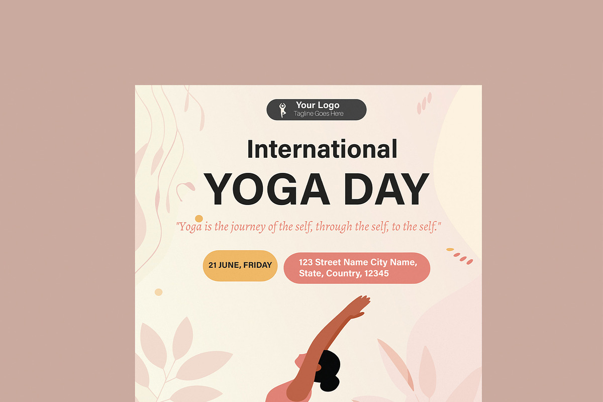 Yoga Day Poster Template, a Flyer Template by MightyDesign (Photo 4 of 8)