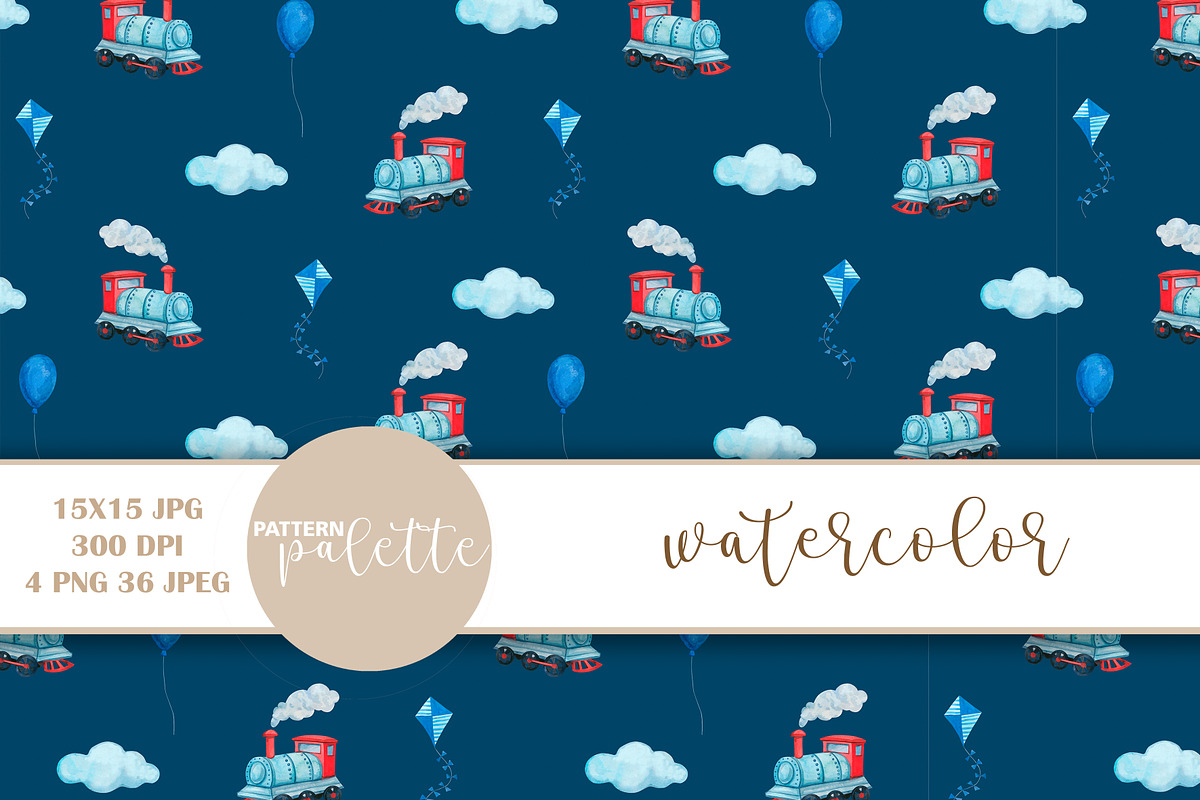 Watercolor blue cars patterns, a Pattern Graphic by PatternPalette (Photo 9 of 11)