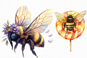 Soft Purple Halloween Bees Clipart, an Illustration by Craft Nest (Thumbnail 5 of 6)