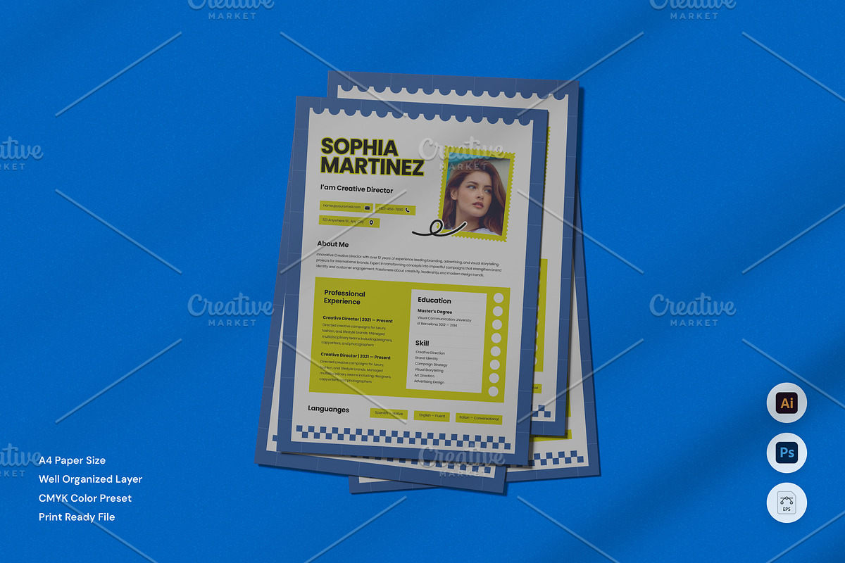 Sophia Creative Director Resume, a Resume Template by Izdihaar_Studio (Photo 1 of 3)