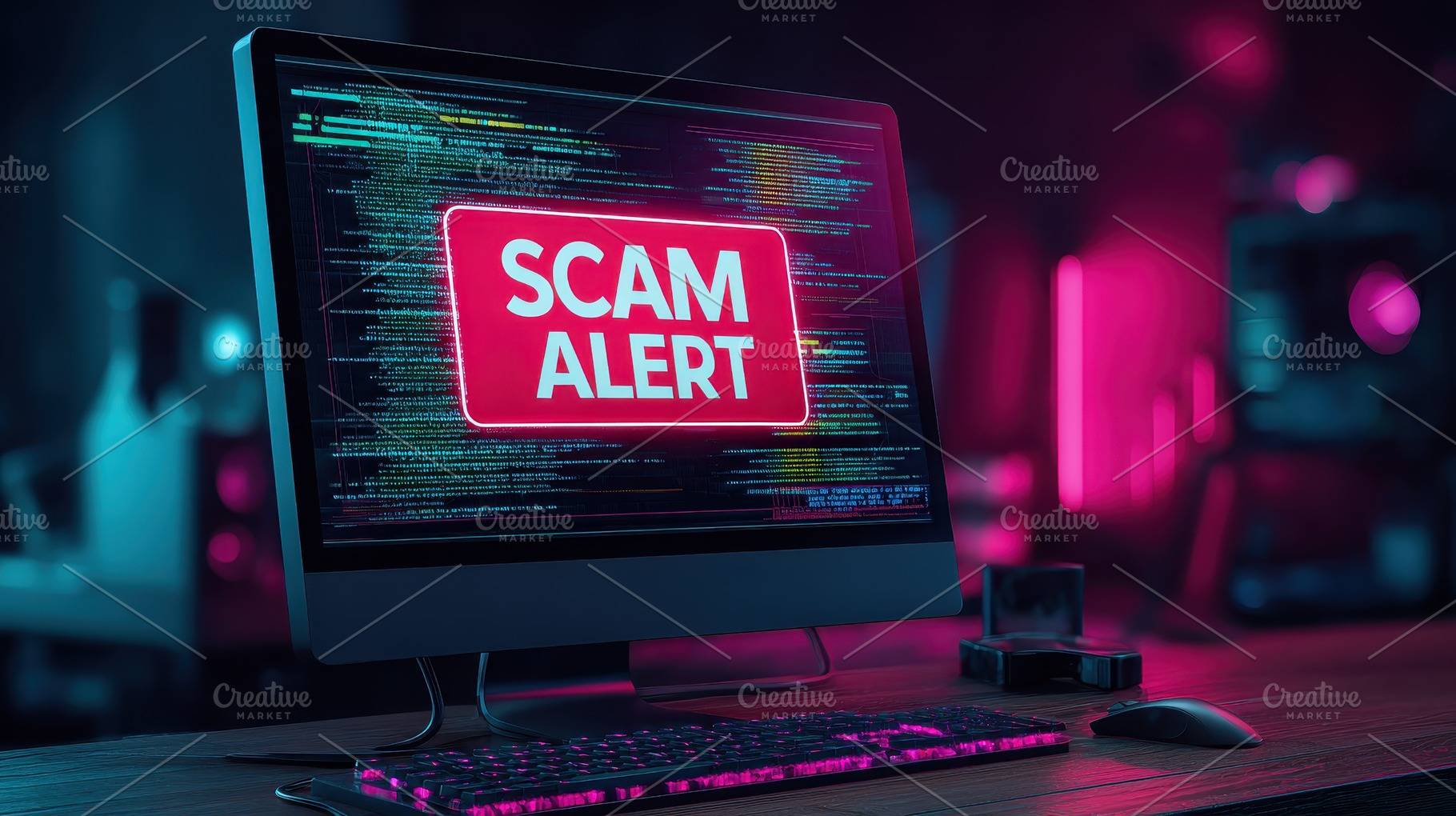Scam Alert Computer Screen Warning C, a Photo by Pixeness Studio