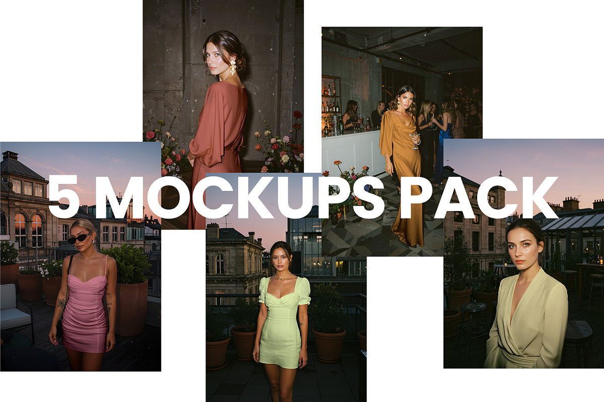5 Fashion Mockups with Flash Effect, a Shirt Mockup by ARARA ✸ Creative Design (Photo 2 of 5)