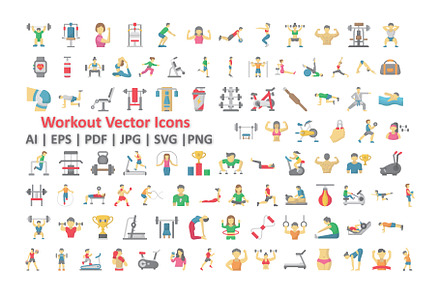Workout Vector Icons Pack, a Solid Icon by Vector Portal