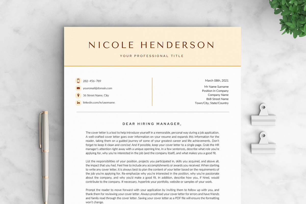 Resume/CV - The Nicole, a Resume Template by CreativeLandStudio (Photo 5 of 9)