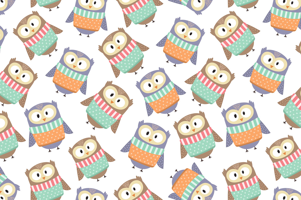 Winter Owls: patterns, illustrations, a Pattern Graphic by Gulnara Sabirova (Photo 7 of 10)