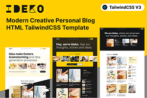 IDEKO - Blog TailwindCSS Template, a HTML Template by AliThemes