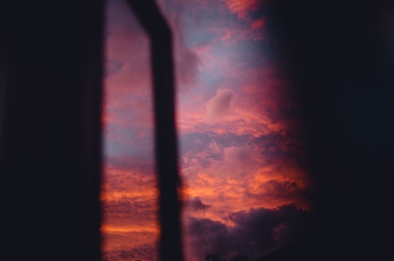Sunset colors cloud orange and blue sky, a Nature Photo by Art Rachen